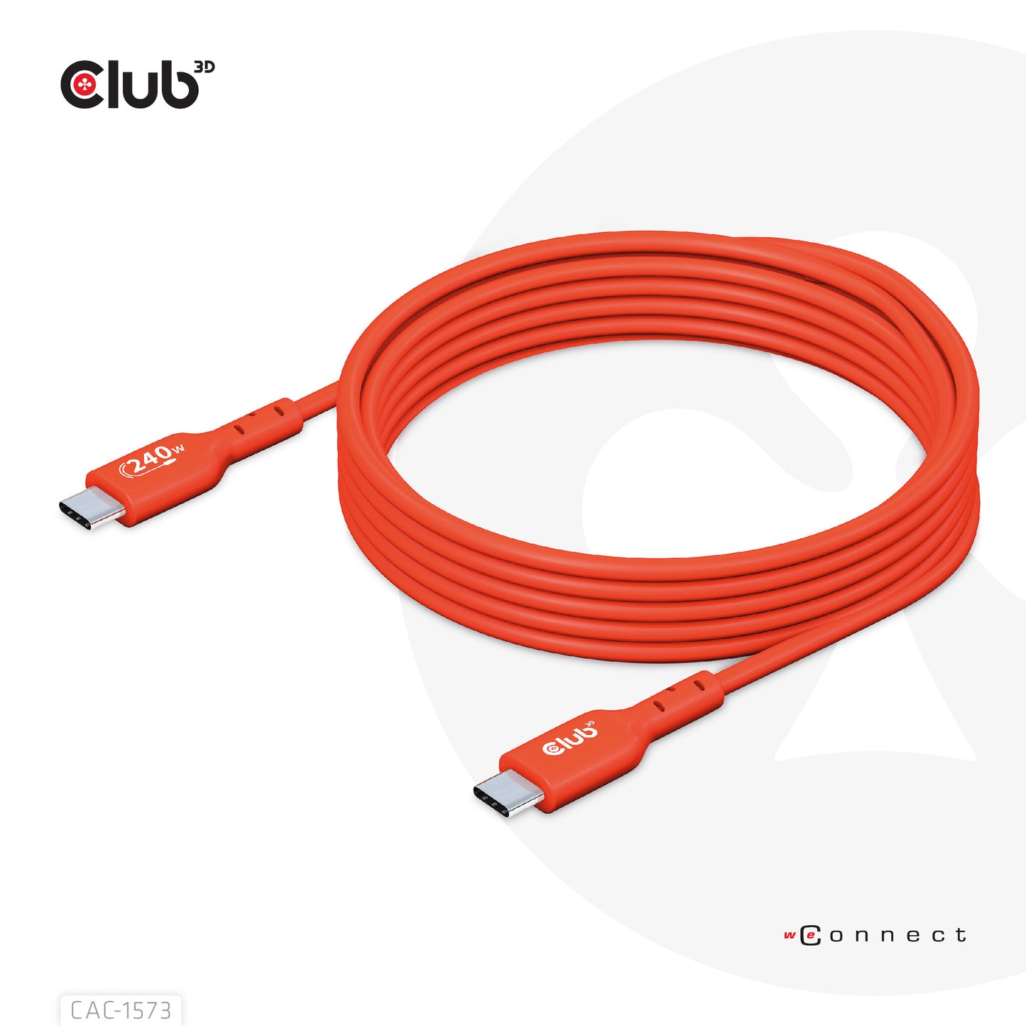 CLUB3D CAC-1573 USB-kablar 2 m USB4 Gen 2x2 USB C Röd