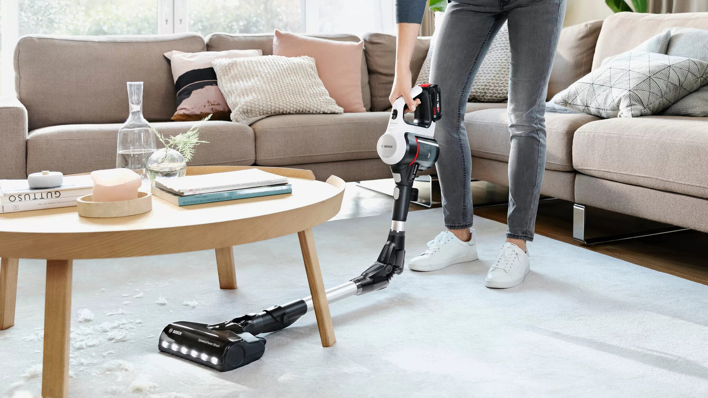 Bosch BCS711XXL upprättstående dammsugare och elektrisk sopborste Skaftdammsugare Batteri Torr Utan påse 0,3 l Vit 3 Ah