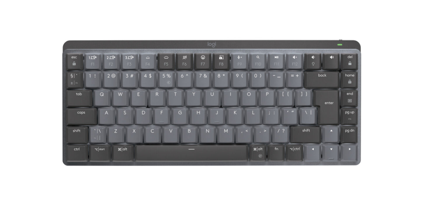 Logitech 920-010780 tangentbord Kontor Trådlös RF + Bluetooth QWERTY Amerikanskt internationellt grafit, Grå