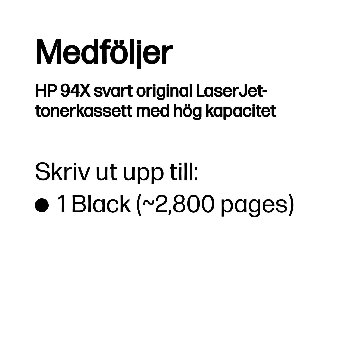 HP 94X svart original LaserJet-tonerkassett med hög kapacitet