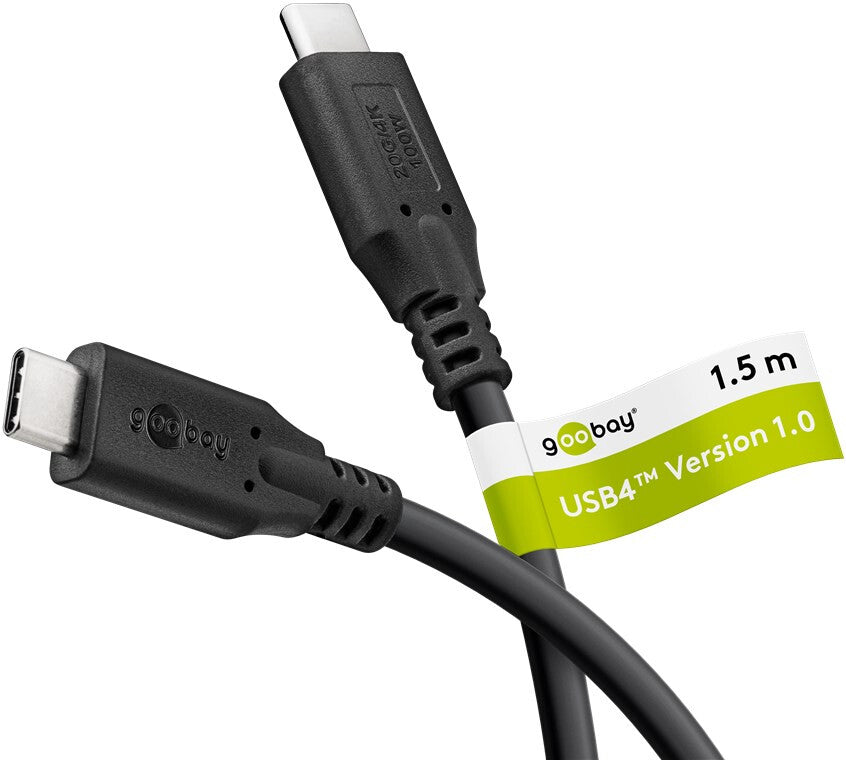 Goobay 74196 USB-kablar USB4 Gen 2x2 1,5 m USB C Svart
