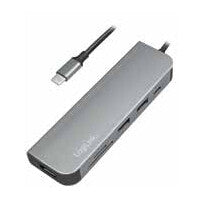 LogiLink UA0343 dockningsstationer för bärbara datorer USB 3.2 Gen 1 (3.1 Gen 1) Type-C Gjuten aluminium