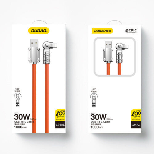 DUDAO L24AL 120W USB - Lightning Cable 1 m Orange