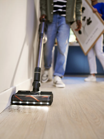 Philips 7000 series XC7053/01 upprättstående dammsugare och elektrisk sopborste Skaftdammsugare Batteri Torr&våt Cyklonisk Utan påse 0,6 l Svart, Blå