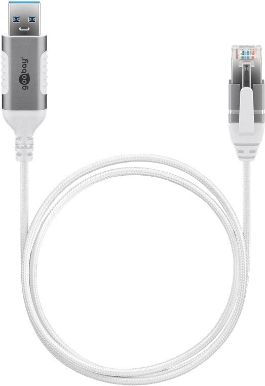 Goobay 74382 kabelomvandlare (hane/hona) USB 3.0 type A RJ45 Vit