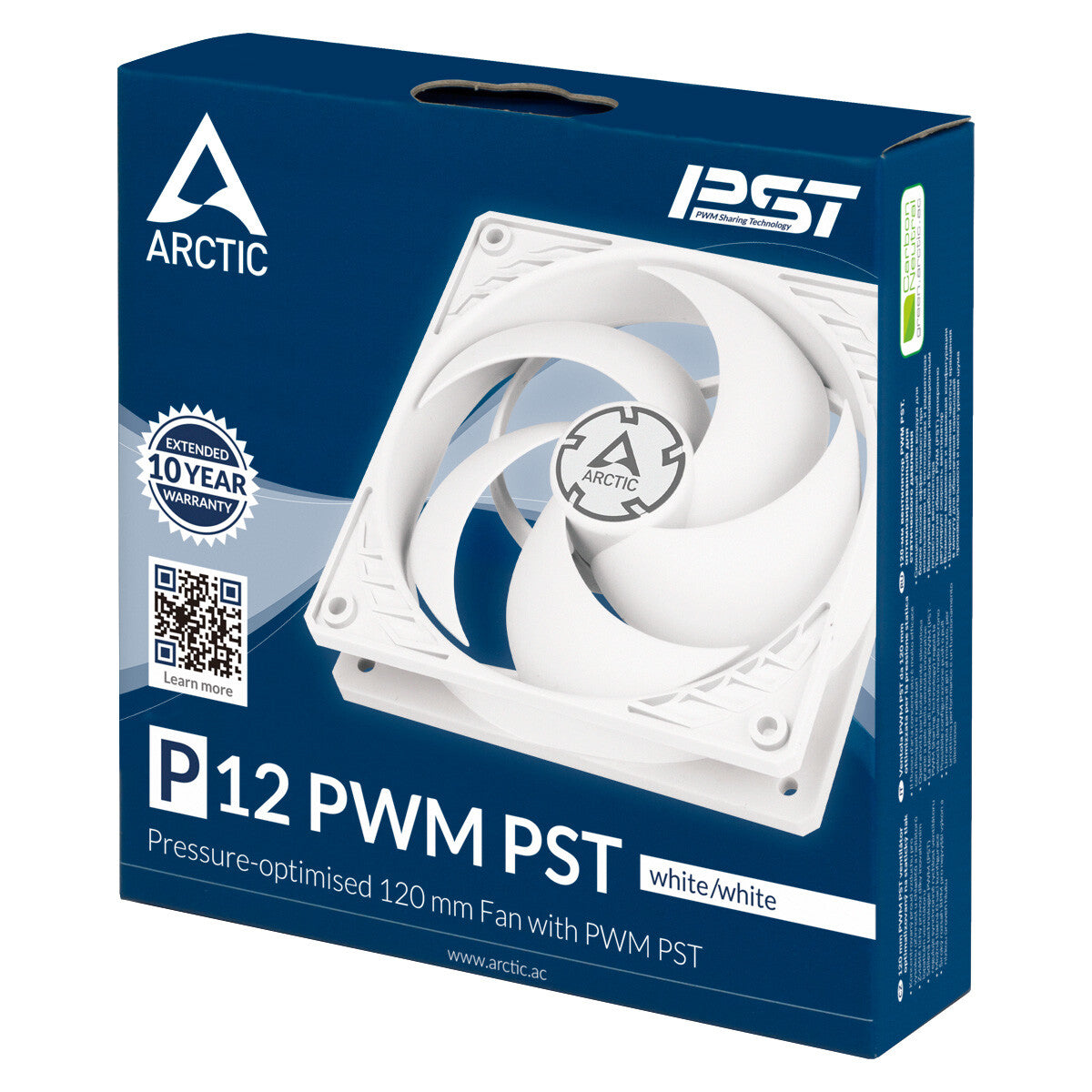 ARCTIC P12 PWM PST Datorväska Fan 12 cm Vit