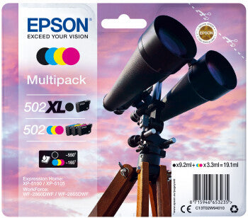 Epson 502 XL bläckpatroner 4 styck Original Hög (XL) avkastning Svart, Blå, Magenta, Gul