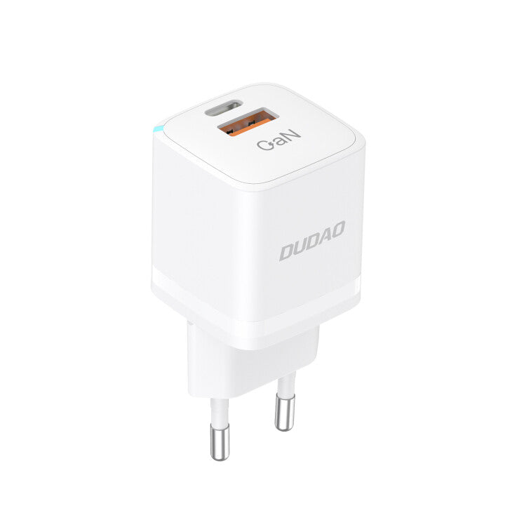 DUDAO A13Pro GAN Adapter 33W 1x USB-C 1x USB-A Universal Vit AC Snabb laddning inomhus