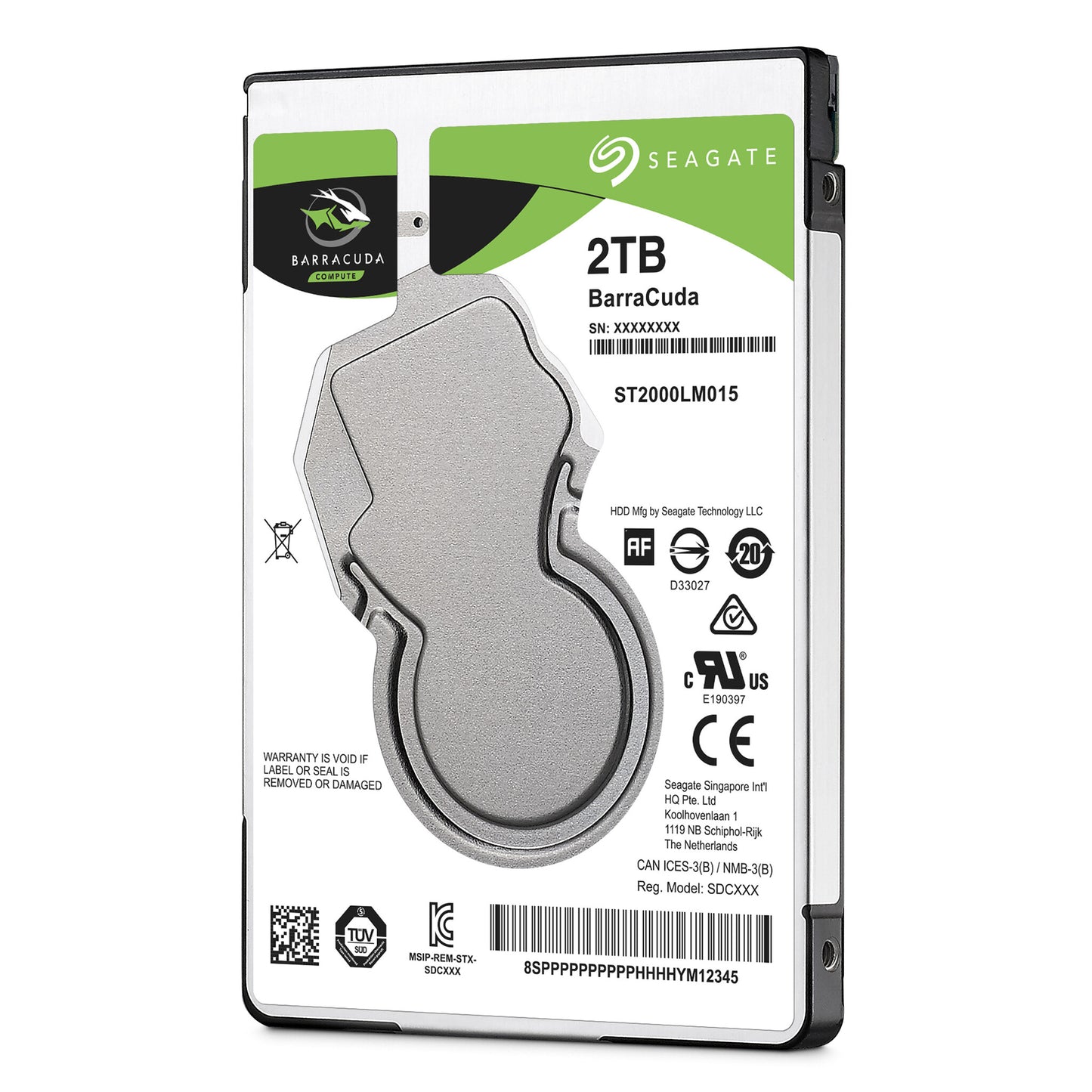 Seagate Barracuda 2.5" interna hårddiskar 2 TB 5400 RPM 128 MB 2.5" Serial ATA III