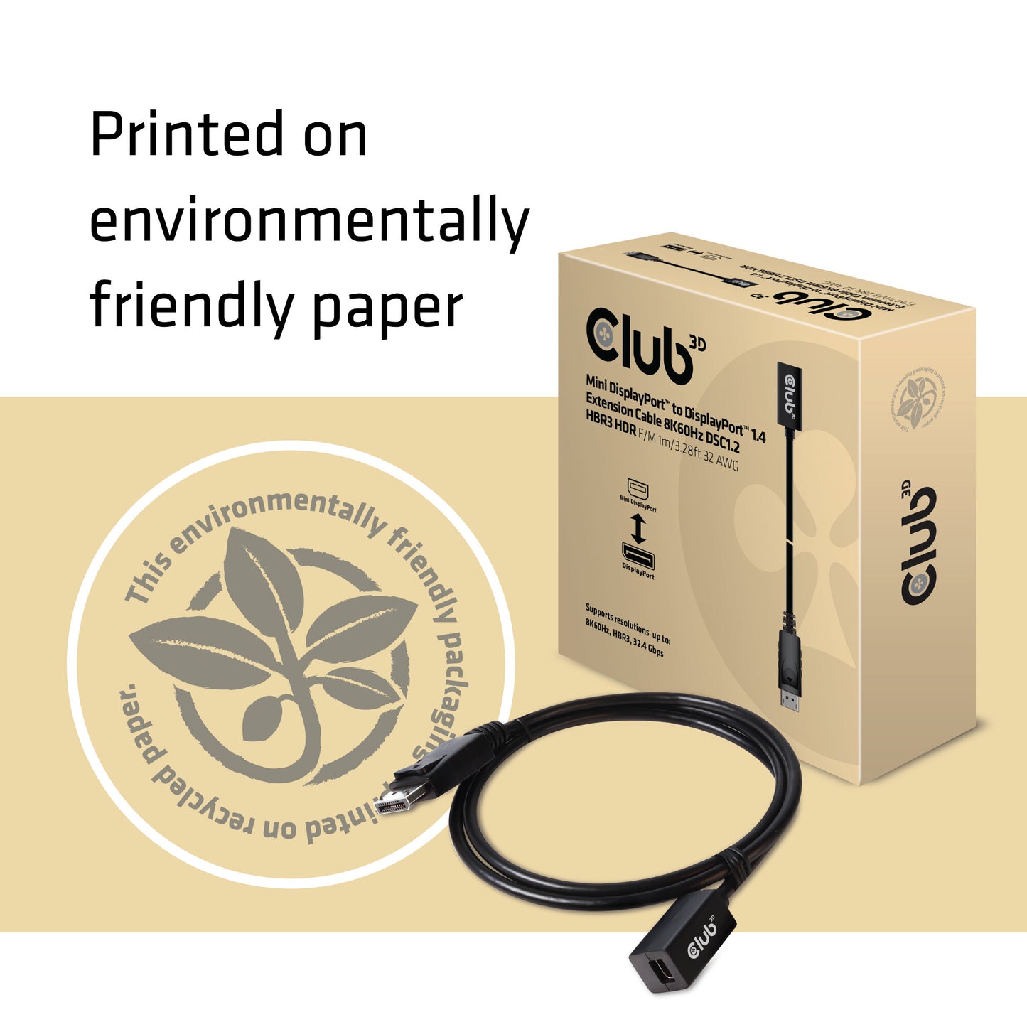 CLUB3D cac-1120 1 m Mini DisplayPort DisplayPort Svart