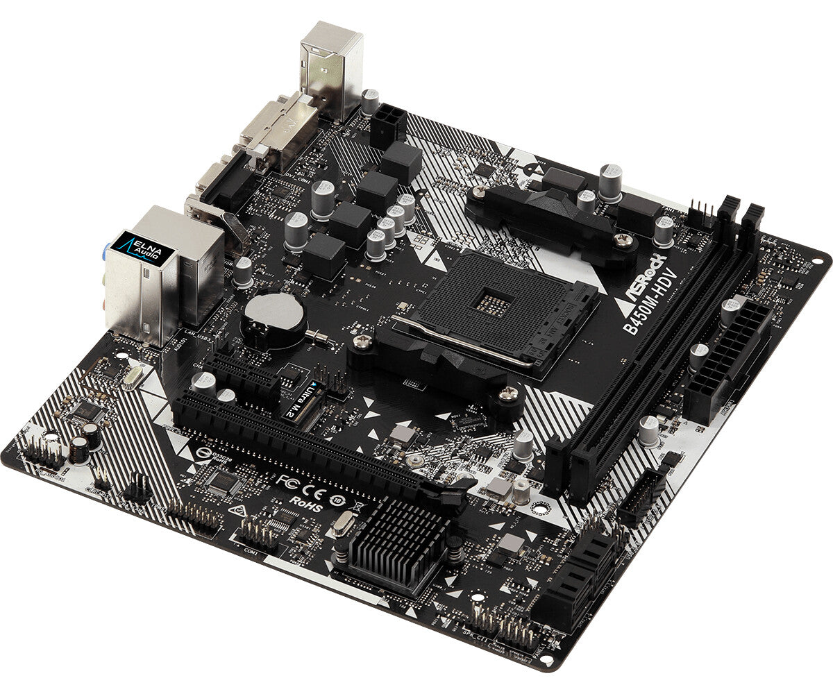 Asrock B450M-HDV R4.0 AMD B450 Uttag AM4 micro ATX