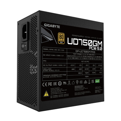 GIGABYTE UD750GM PG5 strömförsörjningsenheter 750 W 20+4 pin ATX ATX Svart