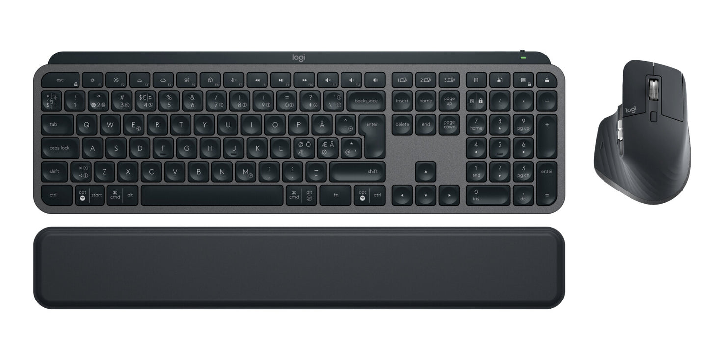 Logitech 920-010931 tangentbord Mus inkluderad Kontor Trådlös RF + Bluetooth QWERTY Nordic grafit