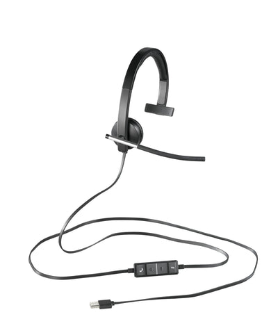 Logitech 981-000514 hörlur och headset Kabel Huvudband Kontor/callcenter USB Type-A Svart, Silver