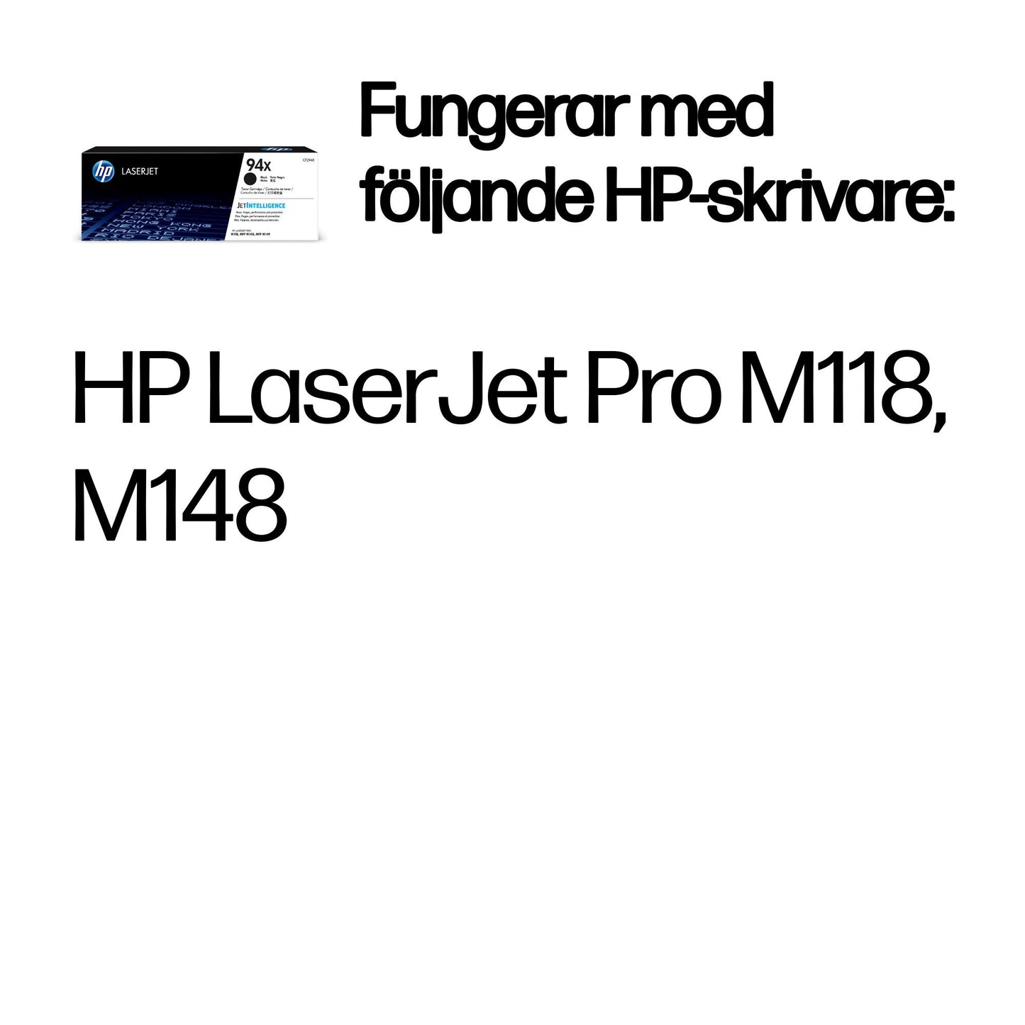 HP 94X svart original LaserJet-tonerkassett med hög kapacitet