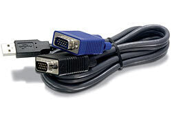 Trendnet 1.8m USB/VGA KVM-kablar Svart 1,8 m