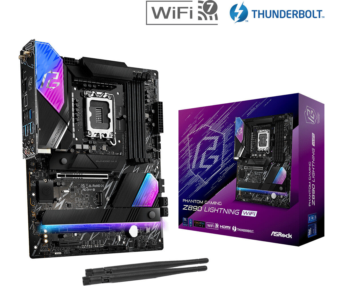 Asrock Z890 Lightning WiFi Intel Z890 LGA 1851 (Socket V1) ATX