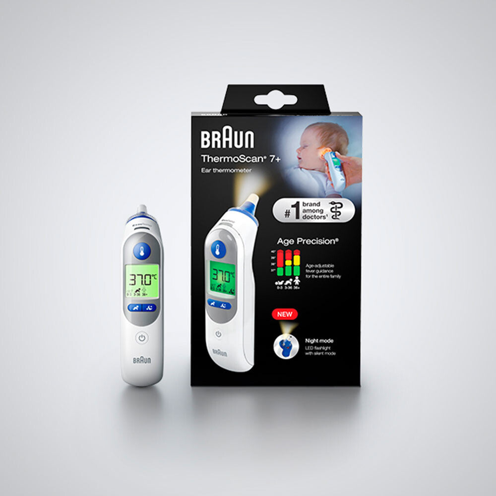 Braun IRT6525 digitala febertermometrar Kontakttermometer Vit Öra Knappar