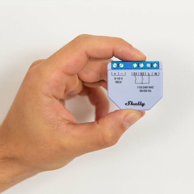 Shelly Plus 0-10V Inbyggd Dimmer Blå, Grå