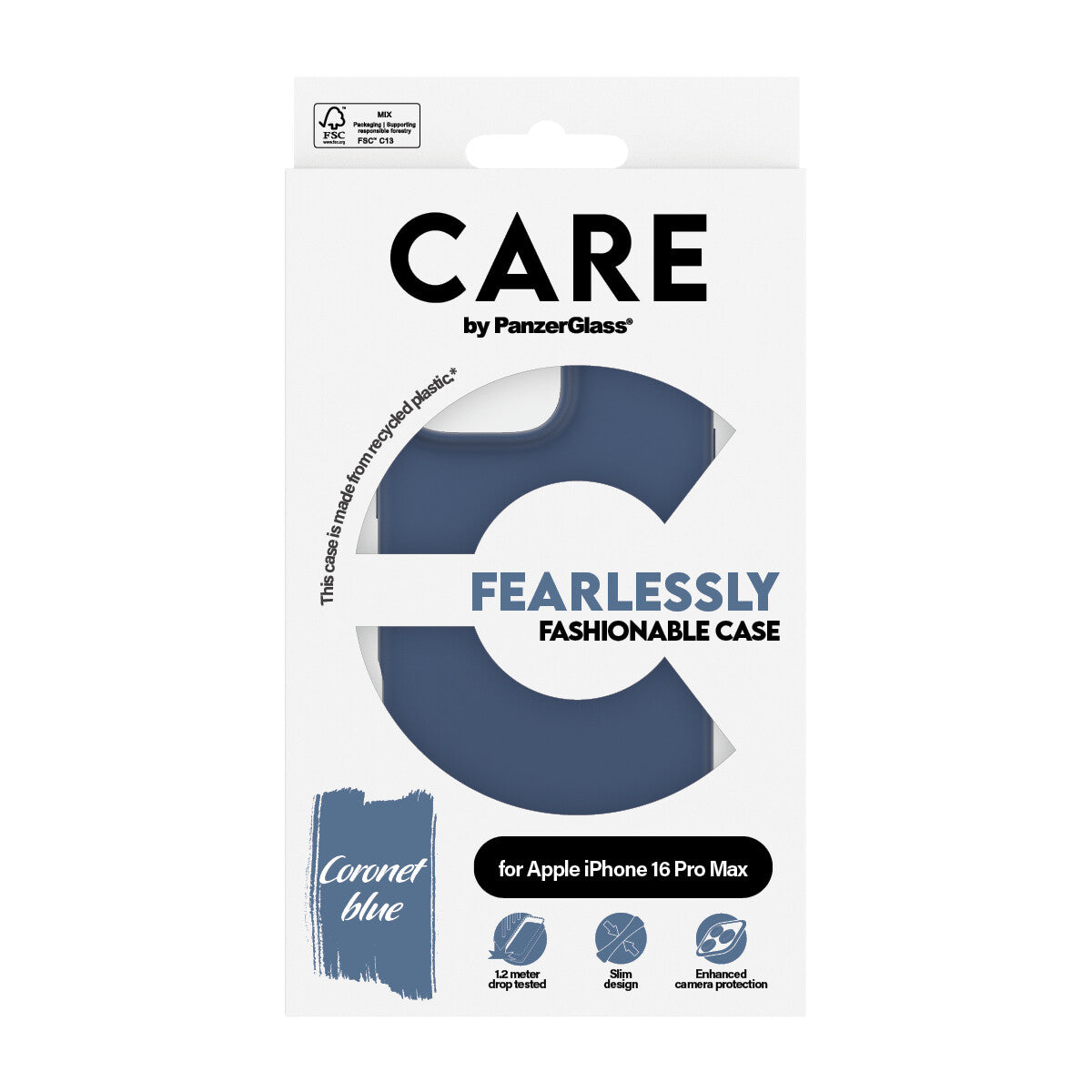 PanzerGlass CARE by PG Blue iPhone16 6.9 Pro mobiltelefonfodral Omslag Transparent