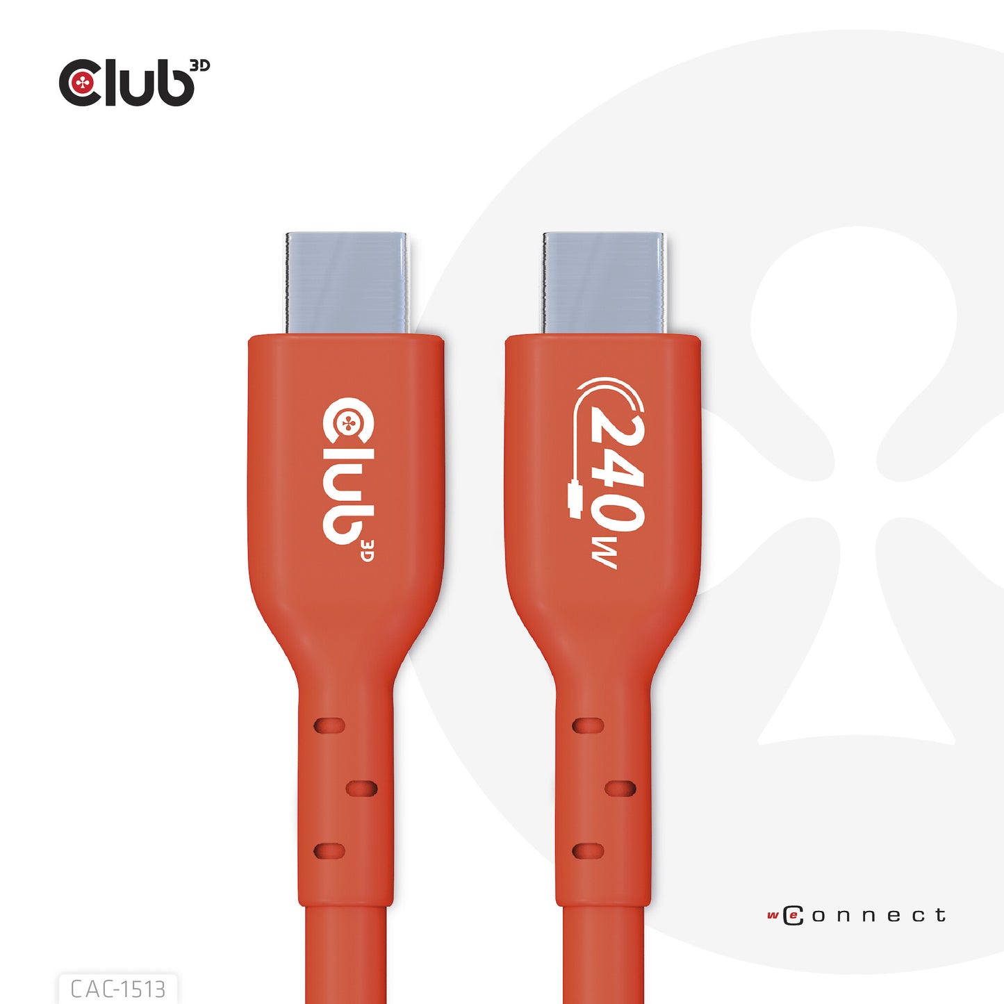 CLUB3D CAC-1513 USB-kablar 3 m USB 2.0 USB C Orange