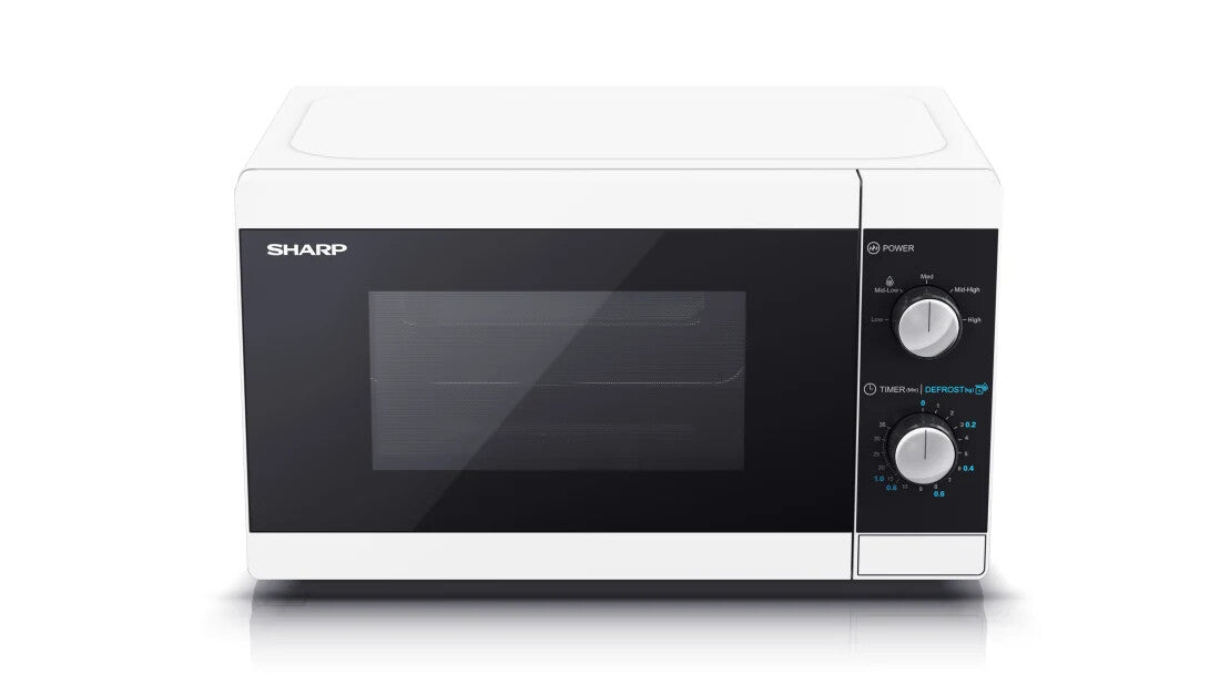 Sharp YC-MS01E-W mikrovågsugn Svart, Vit Enbart mikrovågsugn Bänkdiskmaskin 20 l 800 W