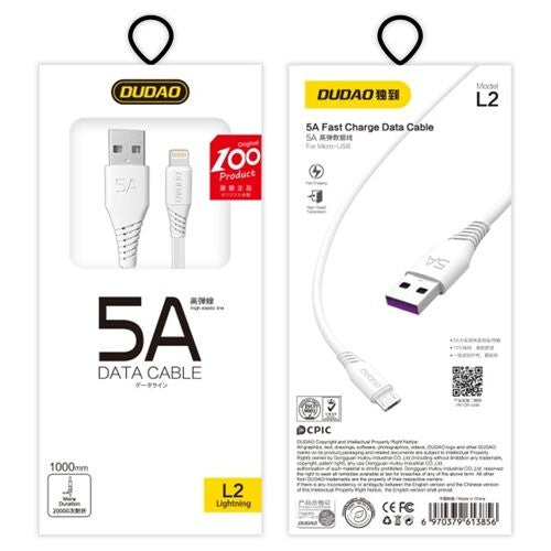 DUDAO Lightning - 1 Meter White 1 m Vit