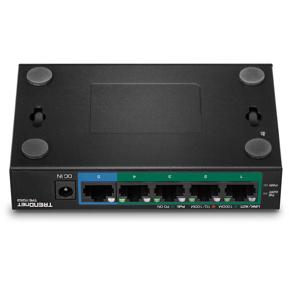 Trendnet TPE-TG52 nätverksswitchar Ohanterad Gigabit Ethernet (10/100/1000) Strömförsörjning via Ethernet (PoE) stöd Svart