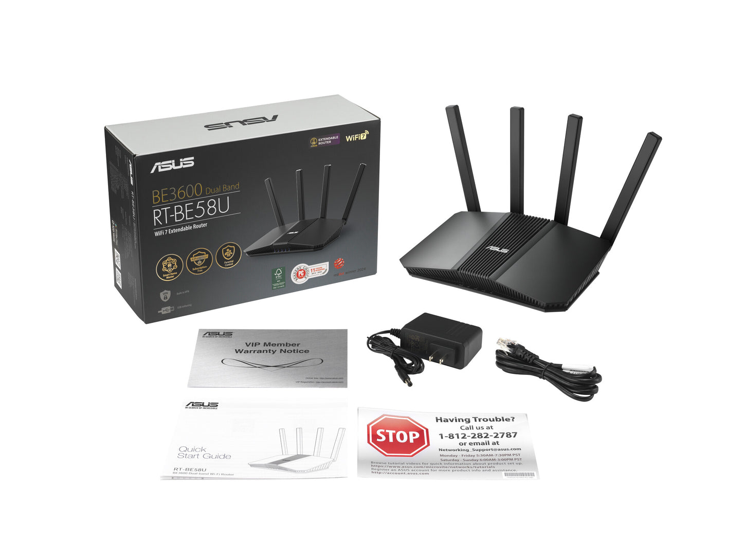 ASUS RT-BE58U trådlös router 2.5 Gigabit Ethernet Dual-band (2,4 GHz / 5 GHz) Svart