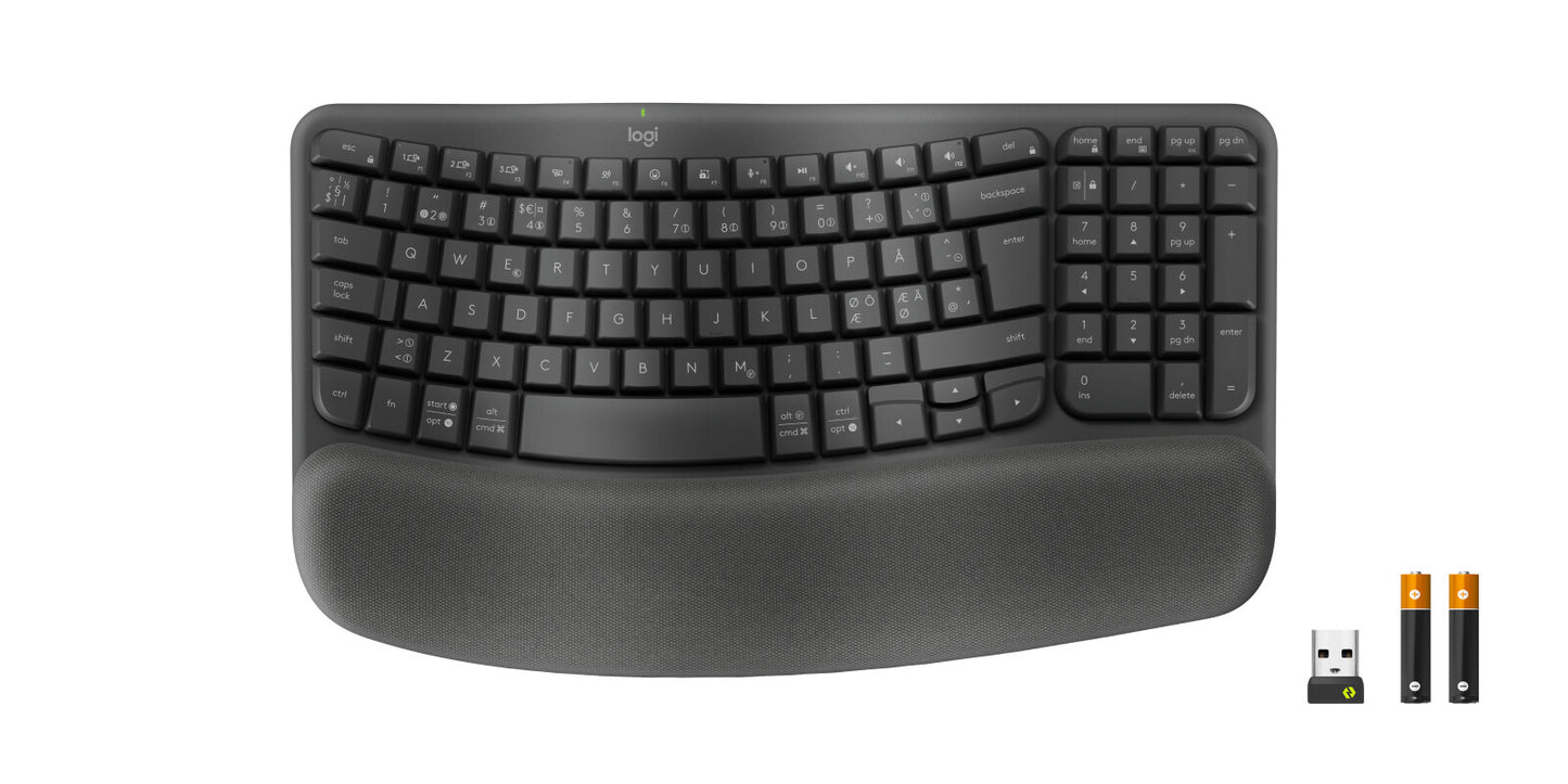 Logitech 920-012332 tangentbord Kontor Trådlös RF + Bluetooth QWERTY Nordic grafit