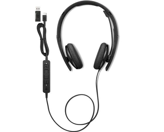 Lenovo 4XD1M39028 hörlur och headset Kabel Huvudband USB Type-C Svart