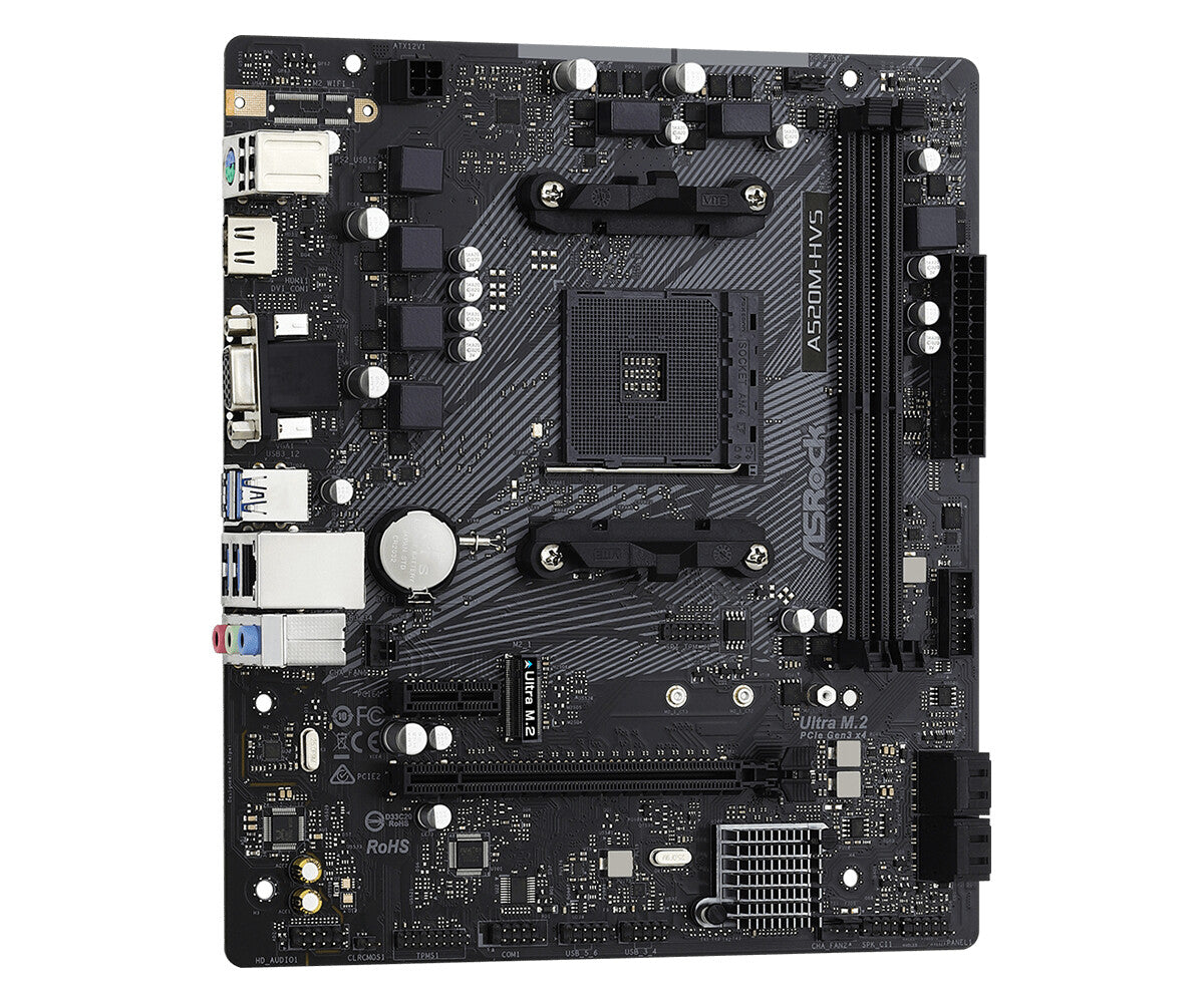 Asrock A520M-HVS AMD A520 Uttag AM4 micro ATX