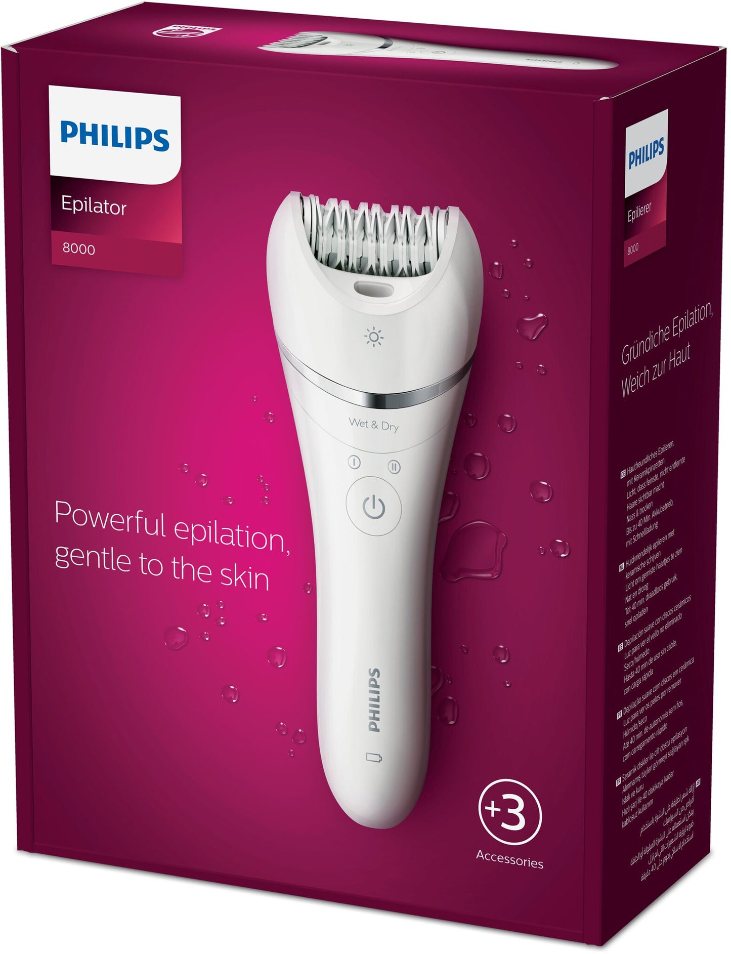 Philips Epilator Series 8000 BRE700/00 Epilator för våt- och torrepilering