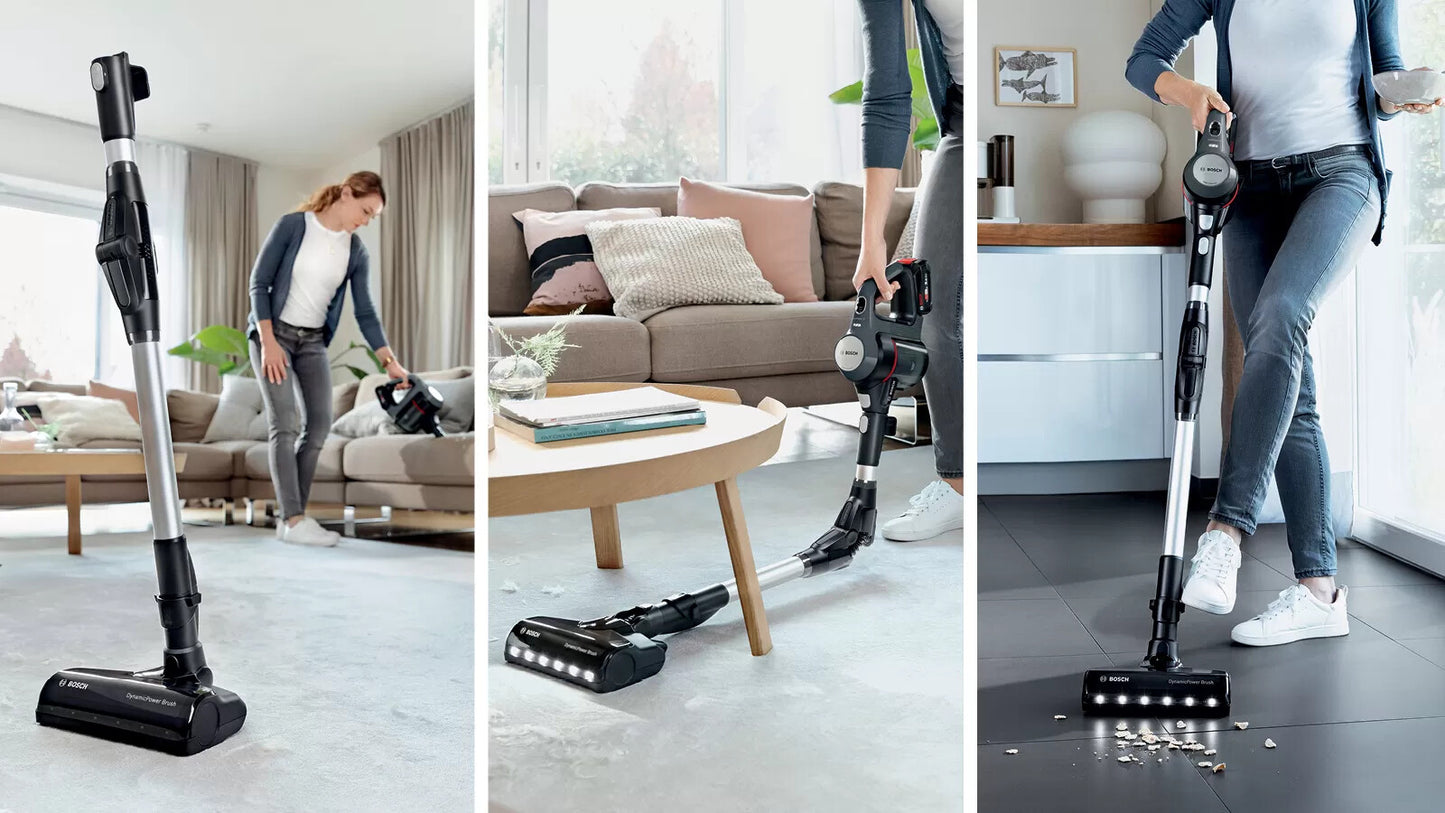 Bosch BBS712A upprättstående dammsugare och elektrisk sopborste 2-in-1 stick vacuum Batteri Torr Hygienfilter Utan påse 0,3 l grafit