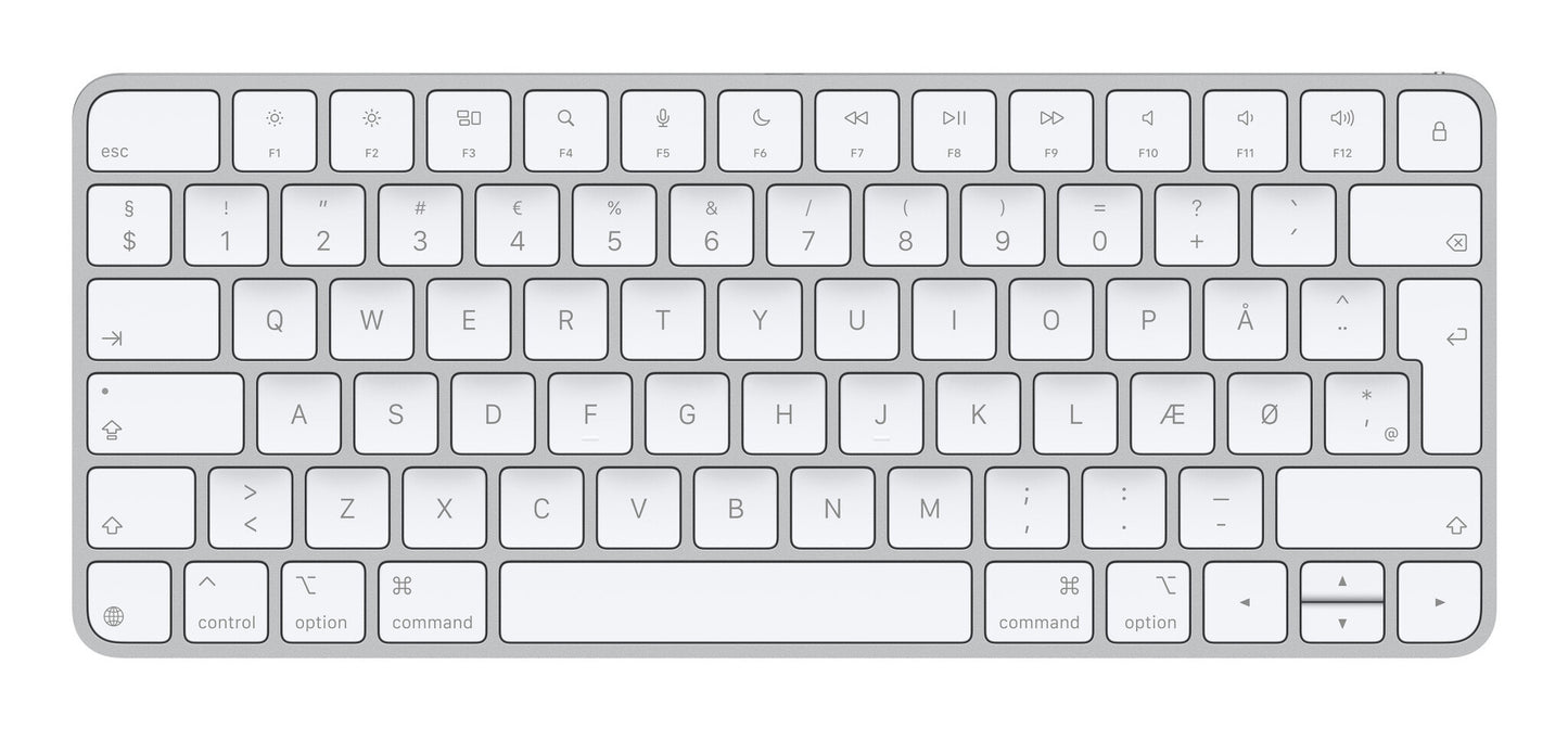 Apple Magic tangentbord Universal USB + Bluetooth QZERTY Dansk Vit