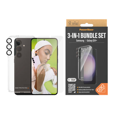PanzerGlass 3-in-1 Bundle Glas, Case, Cam Genomskinligt skärmskydd Samsung 1 styck