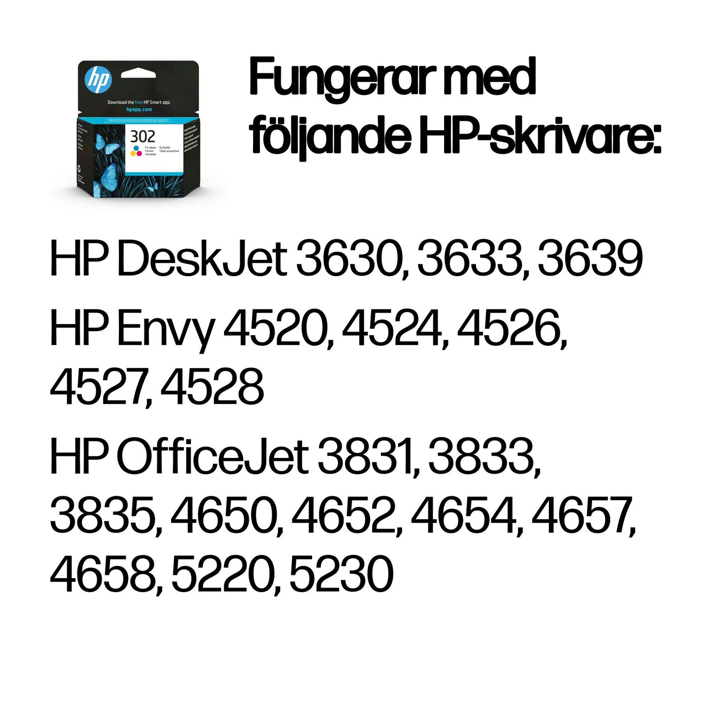 HP 302 trefärgs original bläckpatron