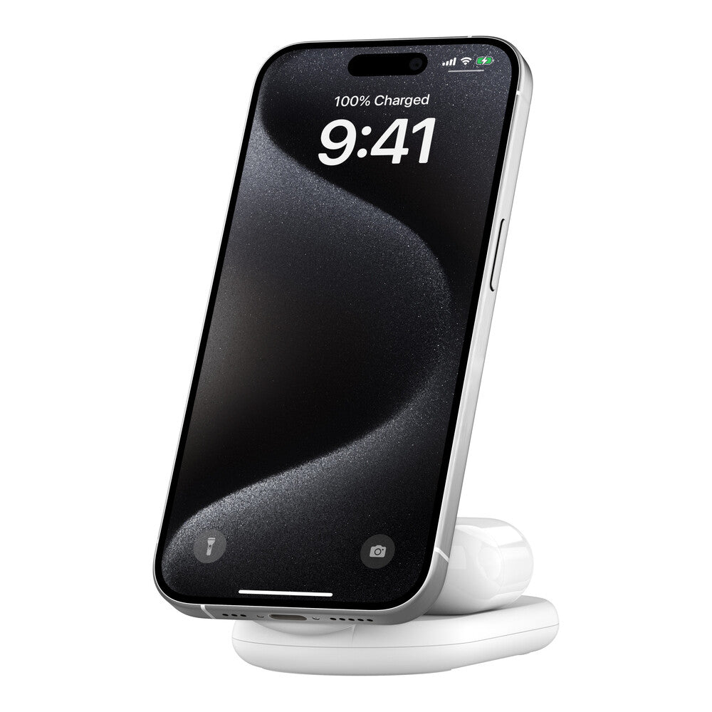 Belkin BoostCharge Hörlurar, Smartphone Vit USB Trådlös laddning Snabb laddning inomhus