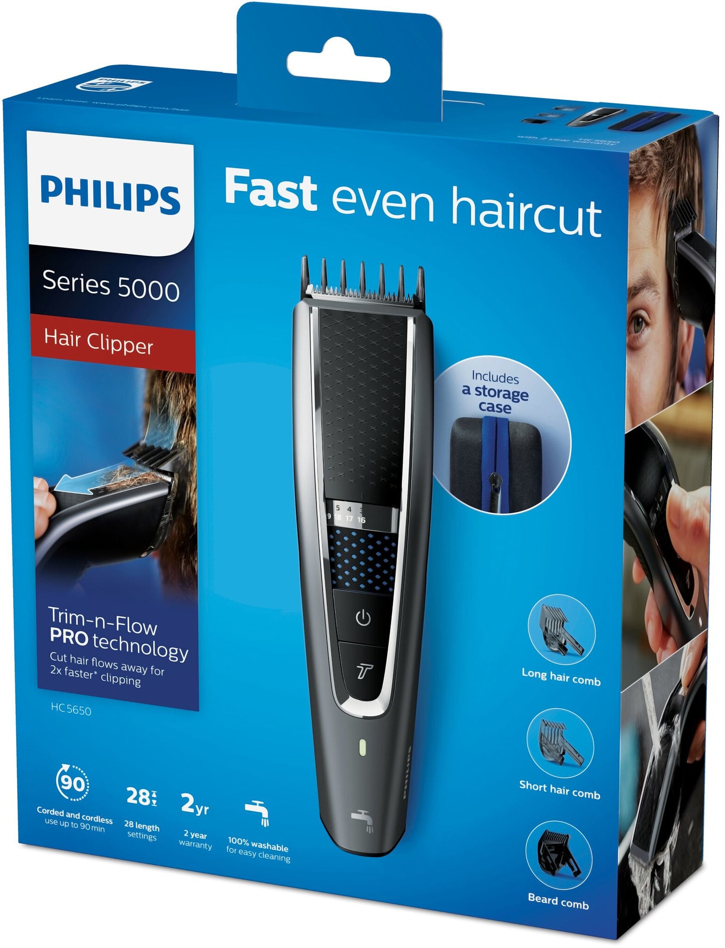 Philips 5000 series Hairclipper series 5000 HC5650/15 Tvättbar hårklippare
