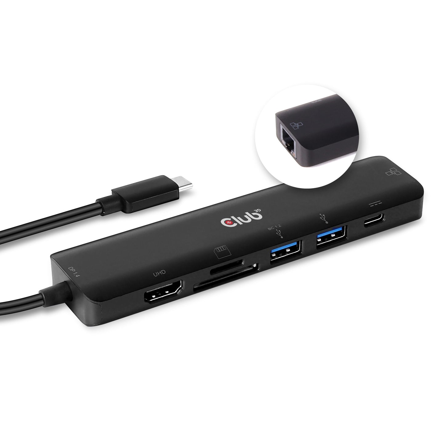 CLUB3D CSV-1592 dockningsstationer för bärbara datorer Dockning USB 3.2 Gen 1 (3.1 Gen 1) Type-C Svart
