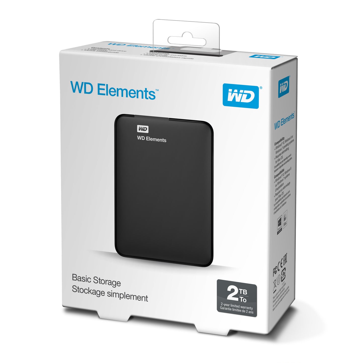 Western Digital WD Elements Portable externa hårddiskar 2 TB Svart