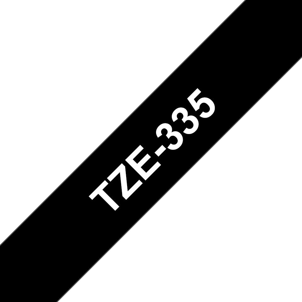 Brother TZE-335 etikett-tejp Vit på svart TZ