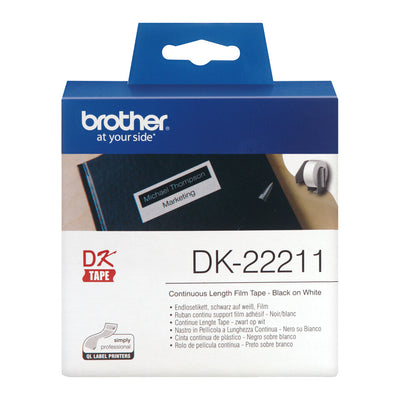 Brother DK-22211 etikett-tejp Svart på vitt