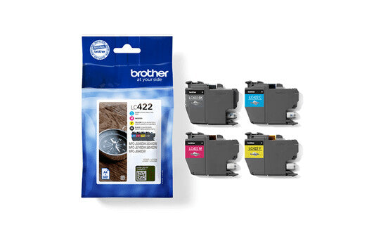 Brother LC422VALDR bläckpatroner 4 styck Original Standardavkastning Svart, Cyan, Magenta, Gul