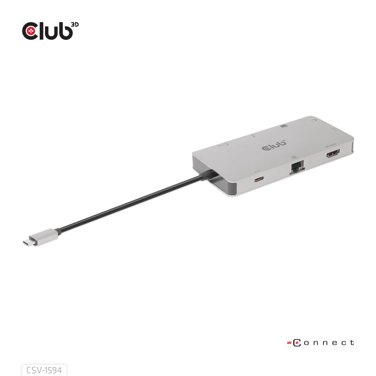 CLUB3D CSV-1594 dockningsstationer för bärbara datorer USB 3.2 Gen 1 (3.1 Gen 1) Type-C Svart, Grå