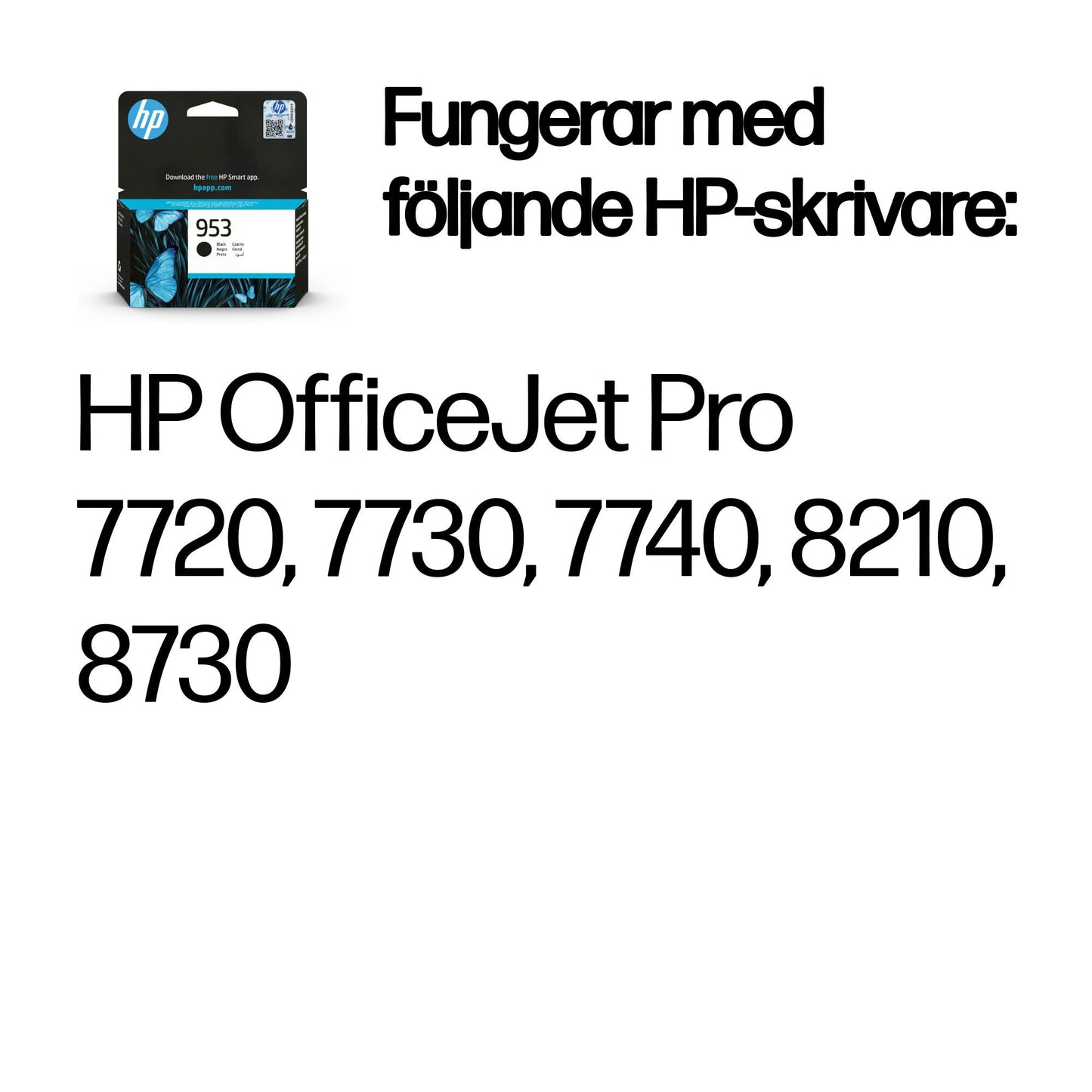 HP 953 svart original bläckpatron