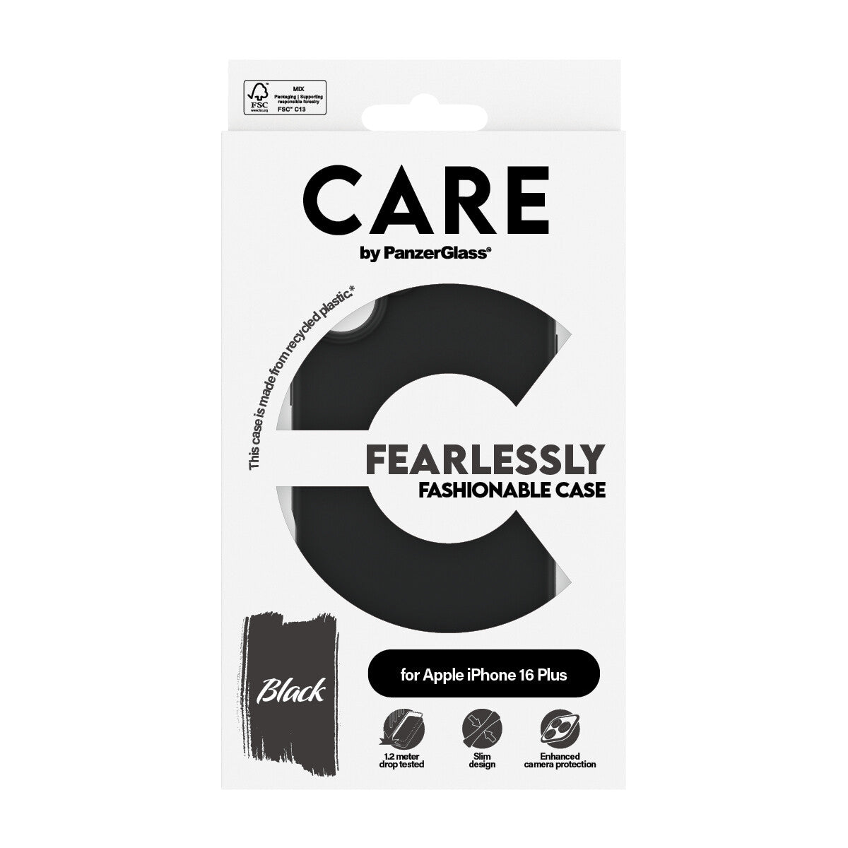 PanzerGlass CARE by PG BLK iPhone16 6.7 mobiltelefonfodral Omslag Transparent