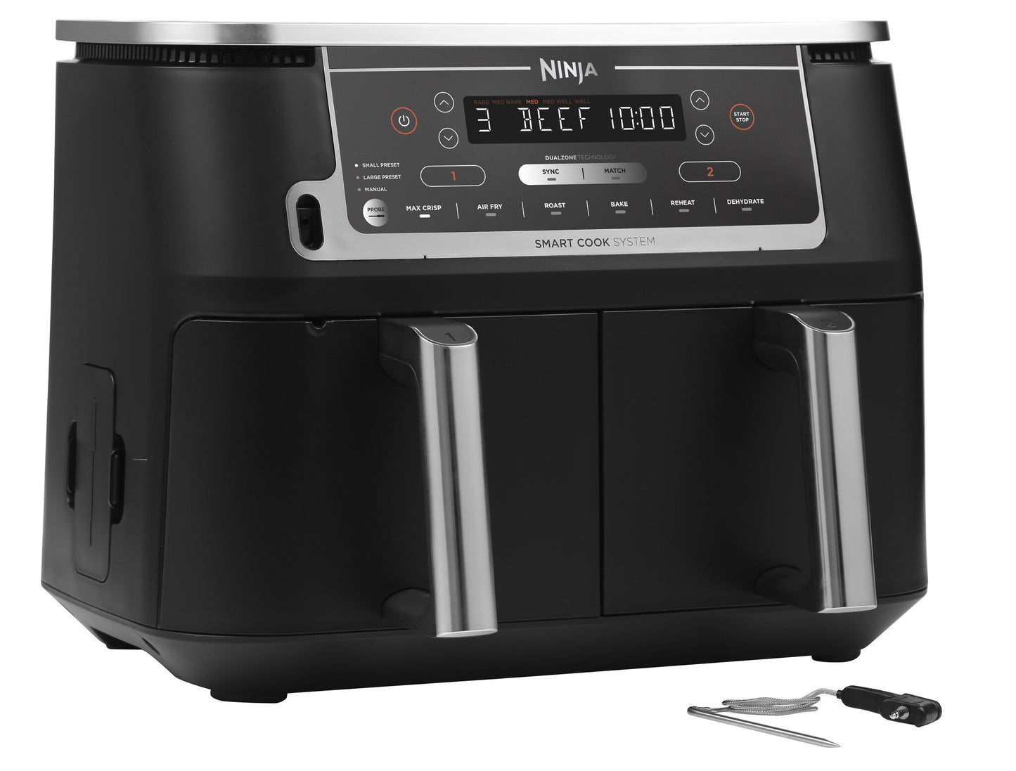 Ninja AF451EU fritös Single 9,5 l 2470 W Varmluftsfritös Svart