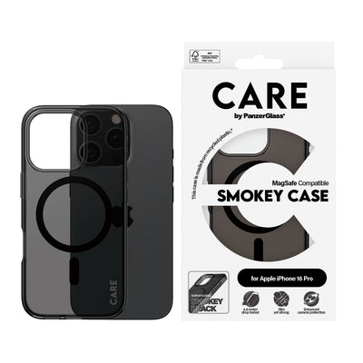 PanzerGlass CARE by PG Smokey w. MagS iPhone16P 6.3 mobiltelefonfodral Omslag Transparent