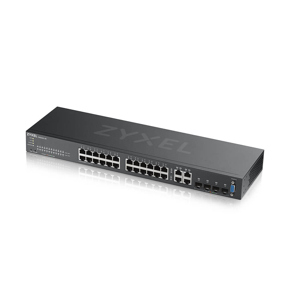 Zyxel GS2220-28-EU0101F nätverksswitchar hanterad L2 Gigabit Ethernet (10/100/1000) Svart